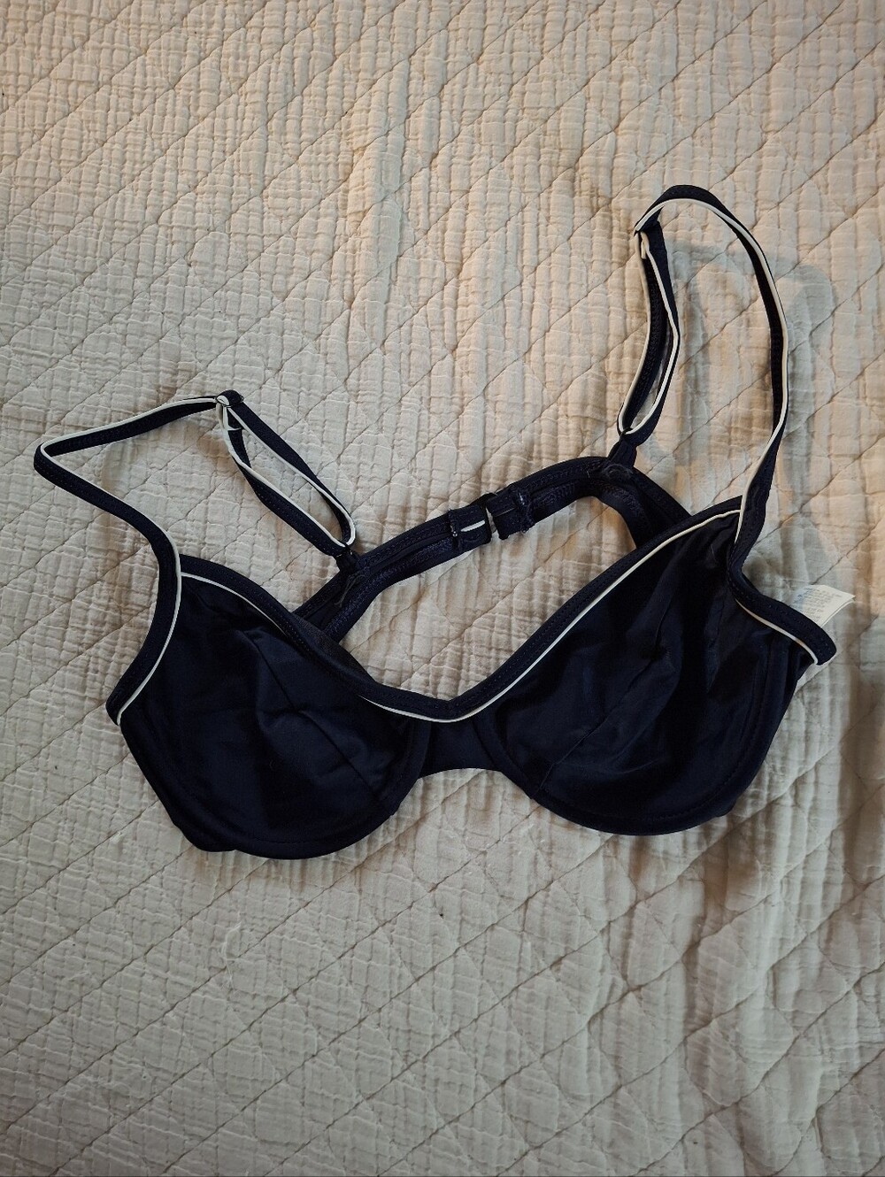 Vintage Nautica Demi Bikini Top Size 12 Navy Blue